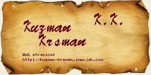 Kuzman Krsman vizit kartica